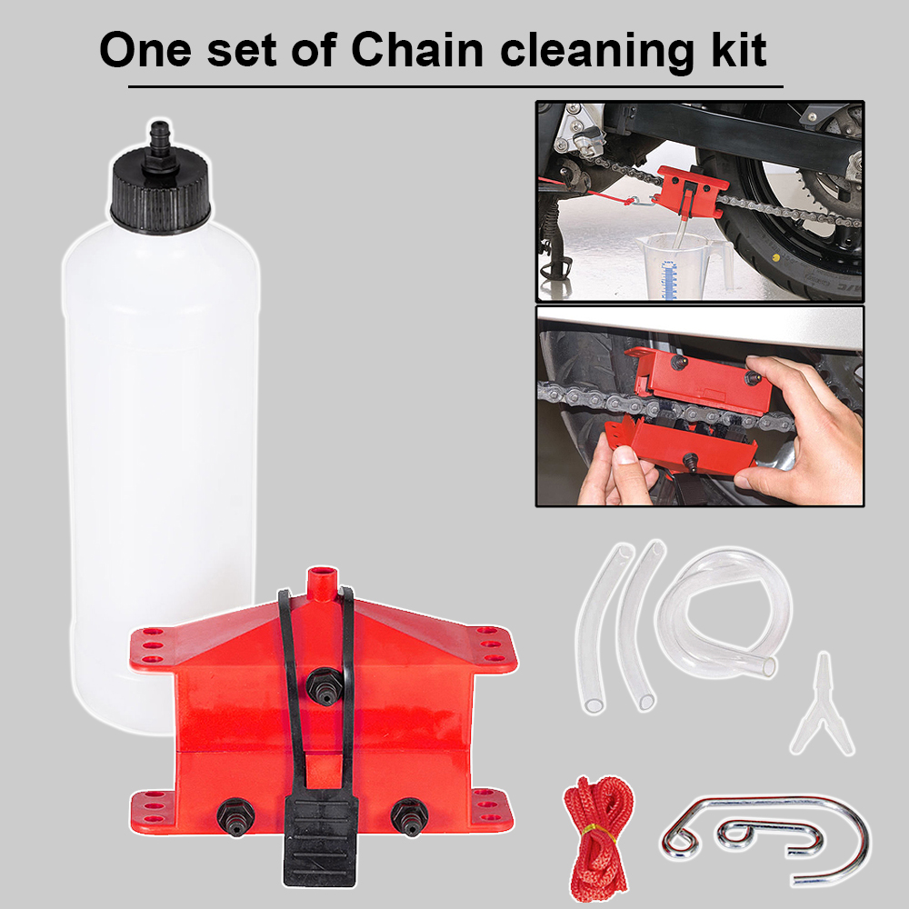Kit de máquina de limpieza de cadena de motocicleta, cepillo, herramienta limpiadora de engranajes para cadenas de motocicleta, dispositivo lubricante, accesorio lubricante