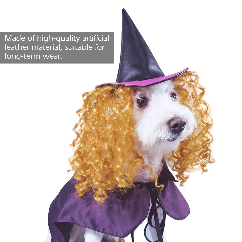 Ropa de gatito gracioso y mono, disfraz de bruja para Halloween, juego de disfraz de Juguete para perro, incluye gorro, capa, ropa de Halloween, vestido para de gatos