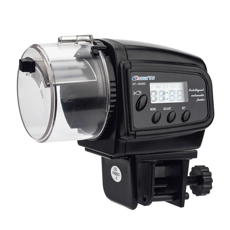 RESUN 65mL Automatic Fish Feeder for Aquarium Fish Tank Auto Feeders with Timer Pet Food dispenser LCD Indicates Fish Feeder