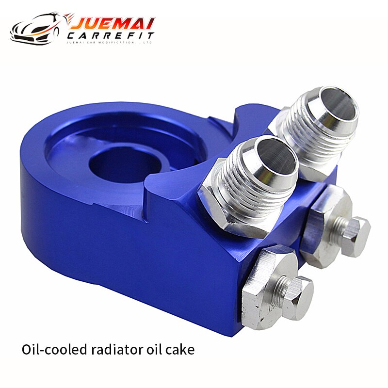 Oil Cooler Filter Sandwich Plate Adapter AN10 Spin-on Oil Filter And Filter Pad On Engine Block Billet Aluminum