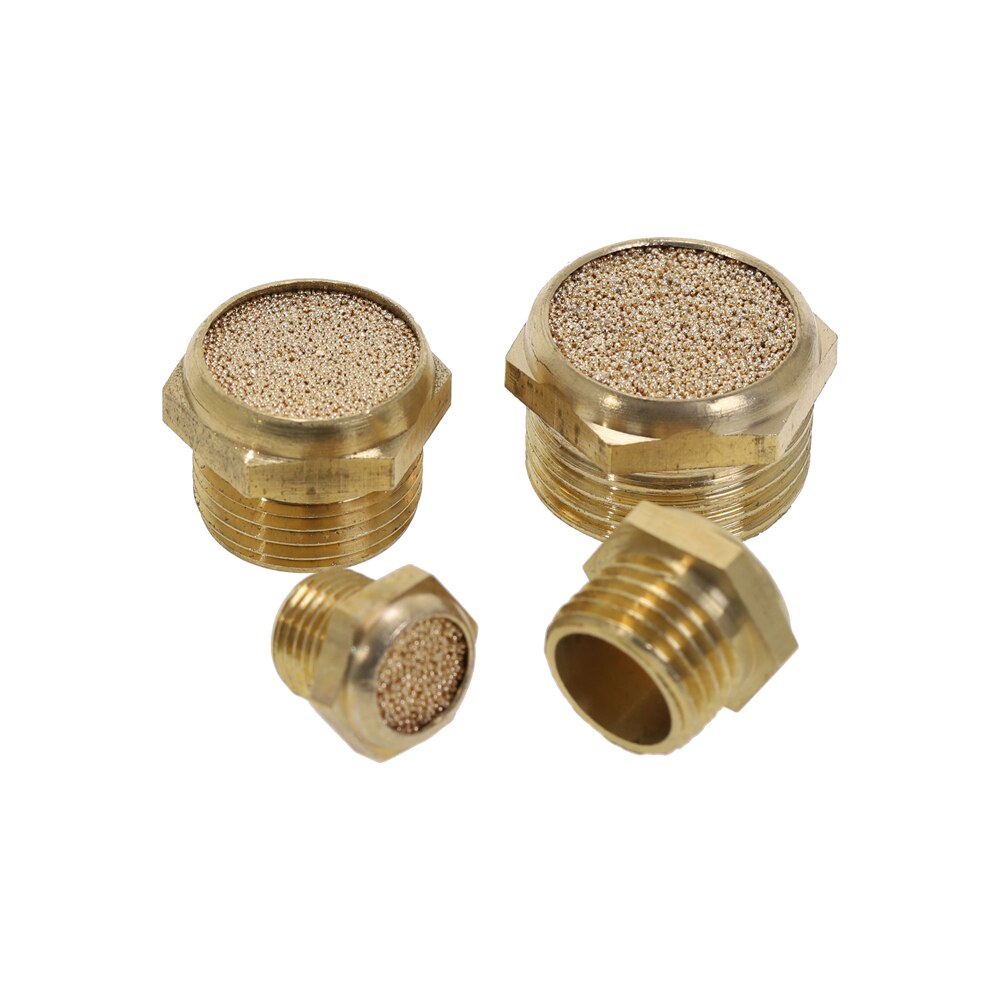 Exhaust Muffler Thread (1/8&quot;1/4&quot;3/8&quot;1/2&quot;) Pneumatic Plug Silencer Brass Connector BSLM-01/02/03/04 for Solenoid Valve Fitting