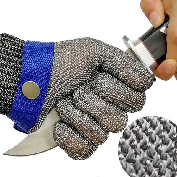 Gant métallique en maille Anti-coupure, sécurité, résistant aux coups de couteau, fil d'acier inoxydable, maille métallique, protection de boucher, gants résistants aux coupures