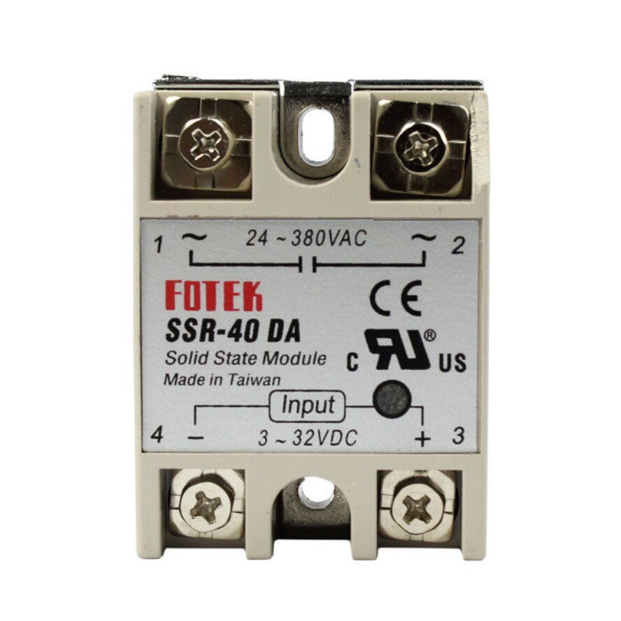 40A/250V SSR White Solid State Relay Controller 3-32V DC 24-380V AC