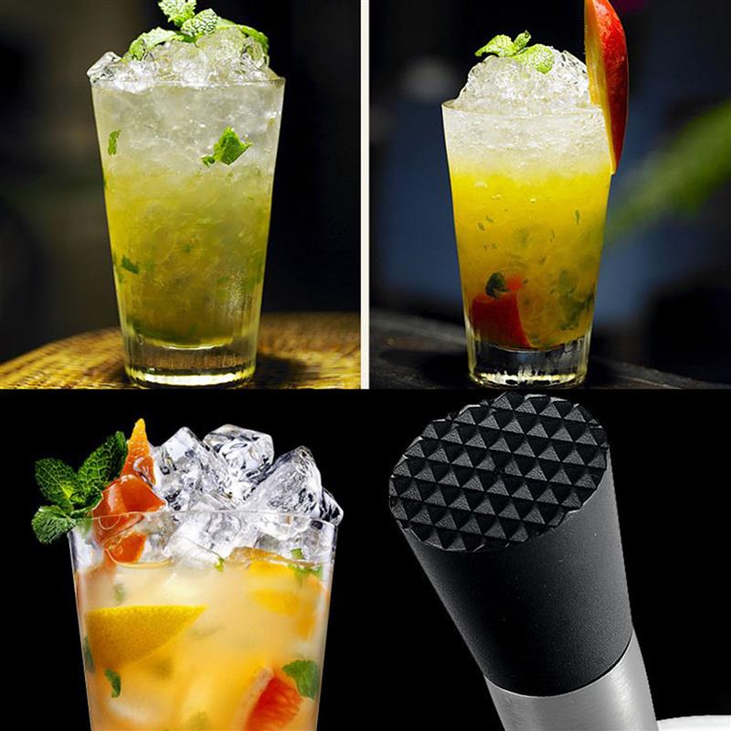 Stainless Steel Wine Cocktail Stick Ice Crusher Swizzle Stick Measuring Cup Bar Supplies Ice Crusher For Home