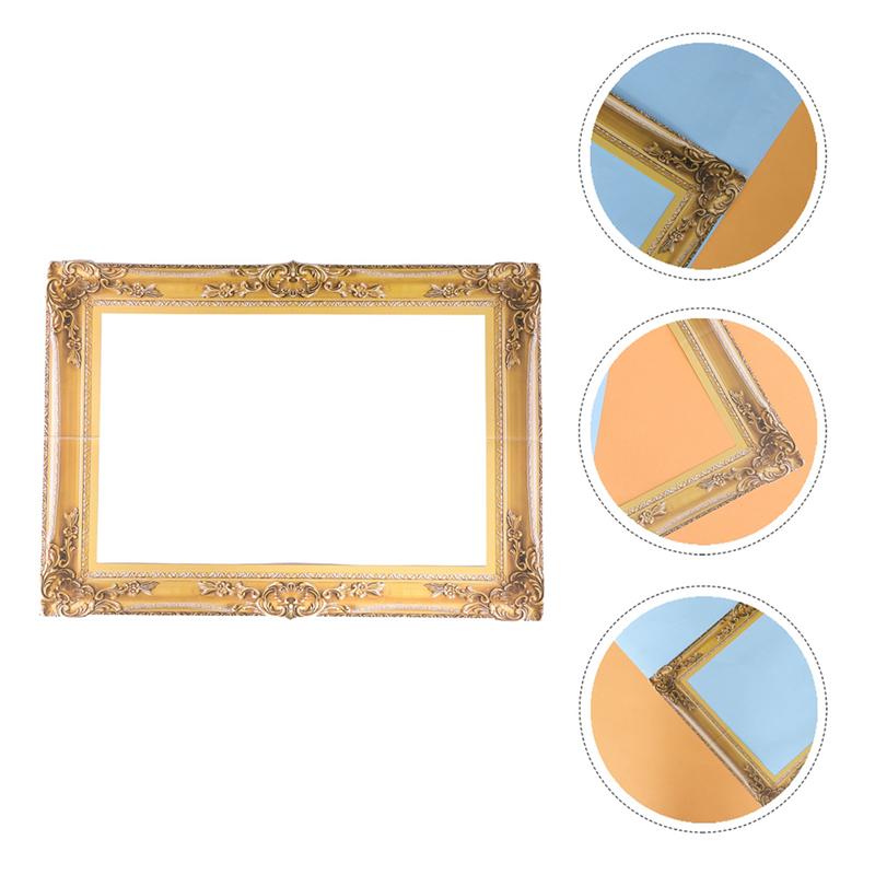 3Pcs Wedding Photography Photobooth Props DIY Paper Picture Frames Photo Props Party DIY Accessoties (Golden)