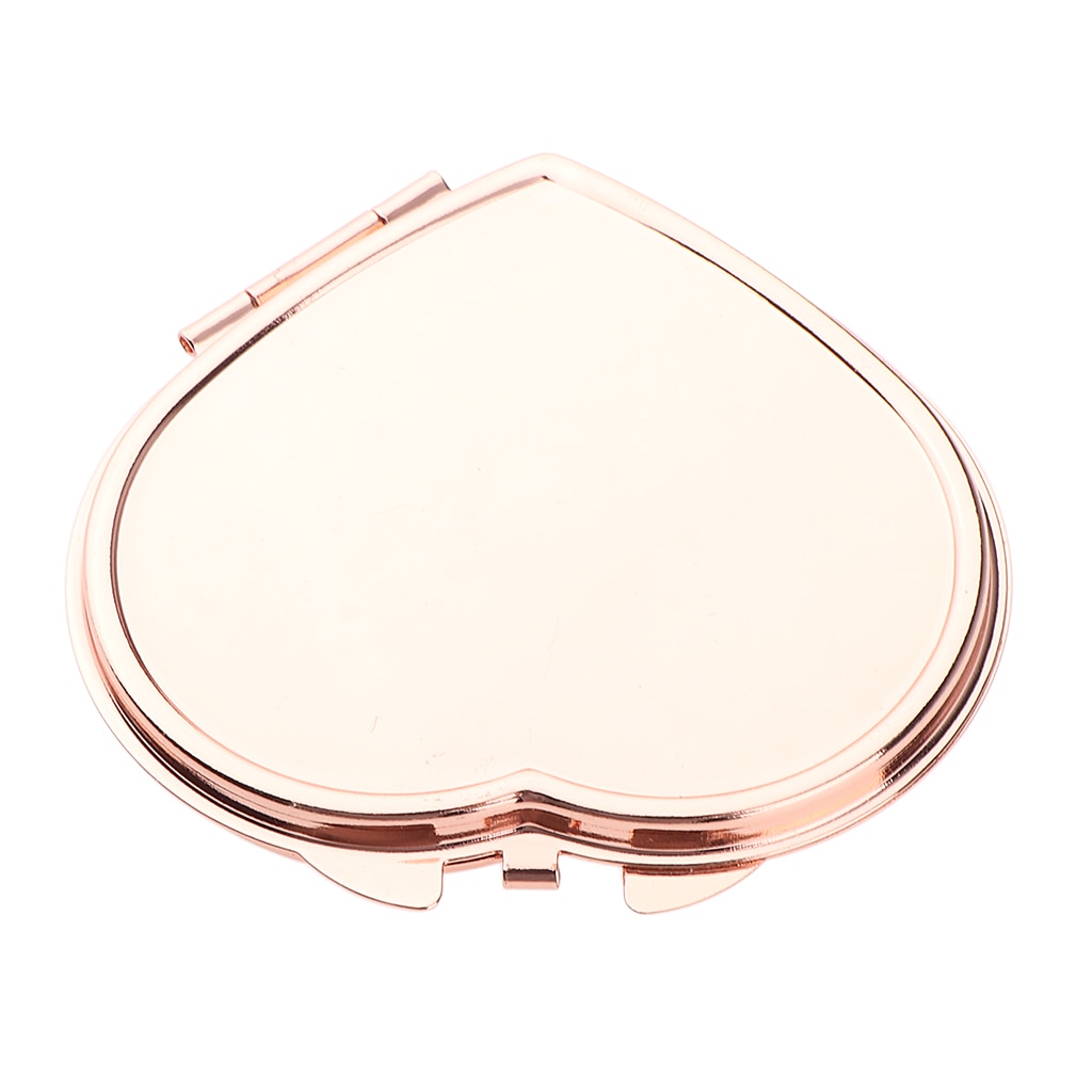 Espejo compacto de doble cara con forma de corazón para mujer y niña, espejo de mano para maquillaje pequeño, para de bolsillo o monedero de viaje