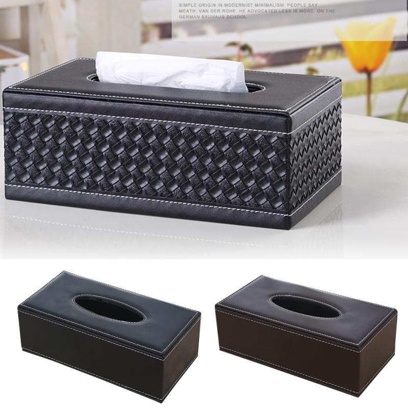 Hjem pu læder store anti-fugt rektangulære tissuepapir serviet boks sag husstand kontorholder 24 x 13 x 9.5cm