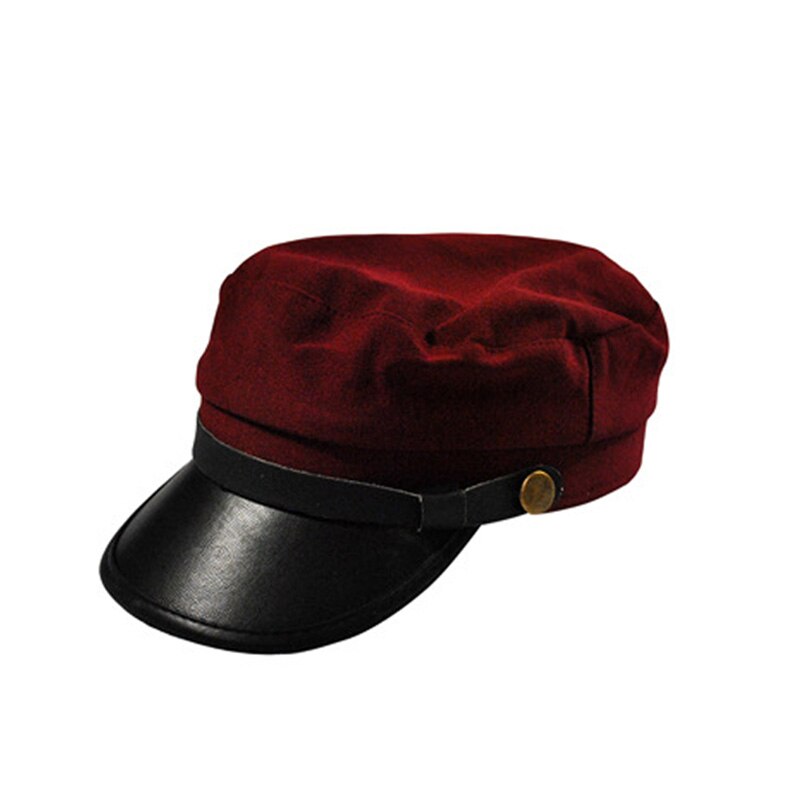 Men Women Casual Cap Flat Top Vintage Simple Chic Breathable Hat TT@88: Jujube Red