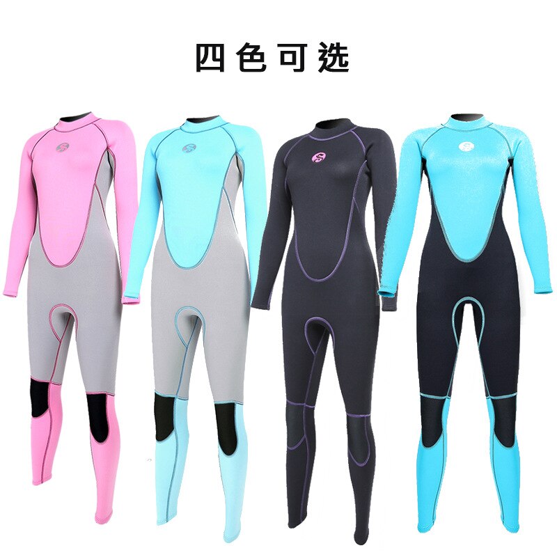 Neopreno de cuerpo entero de neopreno de 3mm para mujer, bloque de Color trasero con cremallera, traje húmedo para surfear, deportes acuáticos, buceo, esnórquel