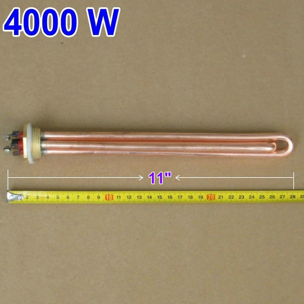 El-element booster til vandvarmer  dn25 strøm 1.5kw-6kw valgfri kobber: 4000w