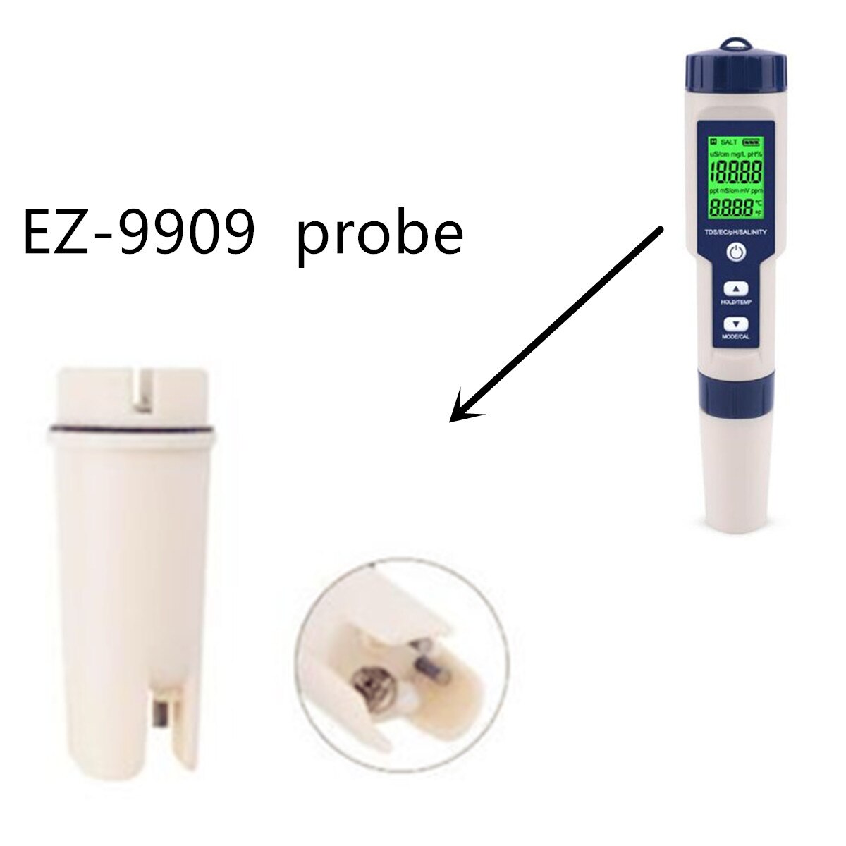 Replacement Glass probe Electrode for digital 7 IN 1/5 IN 1/3 IN 1 tds ec ph ORP temp tester 40% OFF: EZ-9909 probe