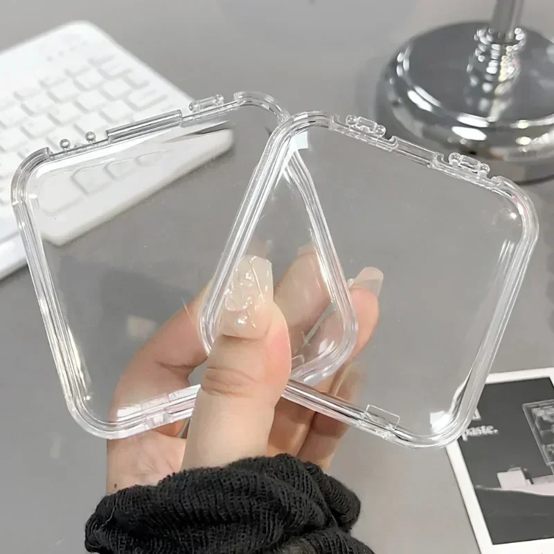 Caja de almacenamiento de joyería transparente, contenedor cuadrado acrílico portátil, pendientes, anillos, pulsera, insignia, estuche de embalaje para uñas, 20/1 Uds.