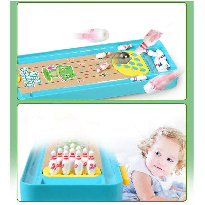 1 Set Desktop Gaming Toy Frog Bowling Indoor Outdoor Interactive Game Finger Catapult Educational Toy For Children: Default Title