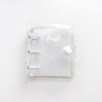 Mini PVC 3 Löcher verlieren Blatt Bindemittel Hinweis Abdeckung PortableTransparent Notizbuch Abdeckung Schreibwaren: Nein.1