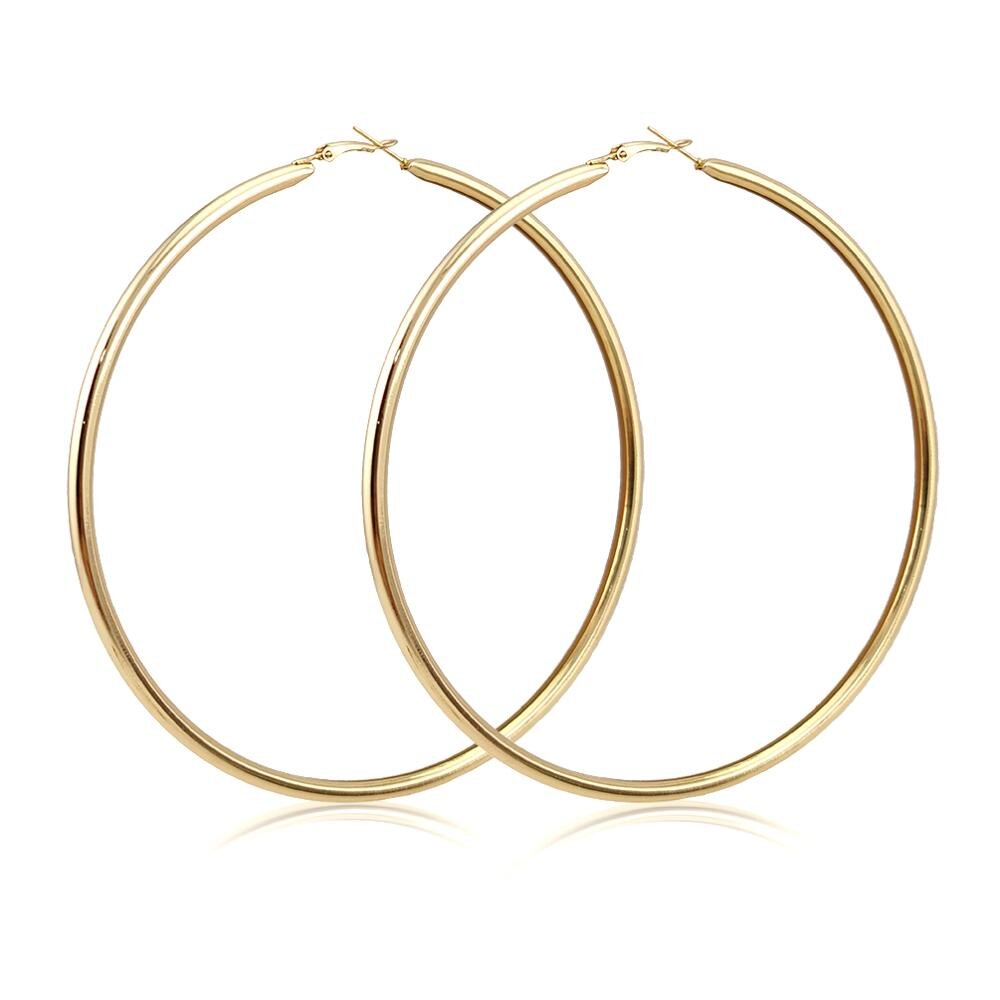 100mm Diameter Big Hoop Earrings For Women Large Metal Statement Earrings Party Jewelry Accessories UKMOC