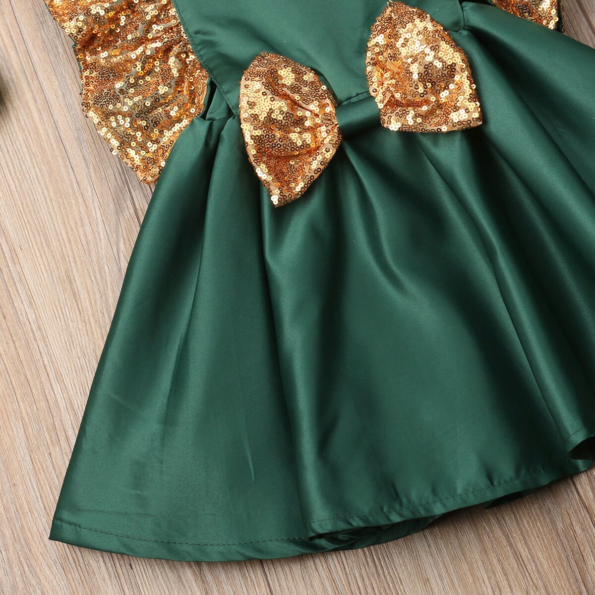 Gloednieuwe Kerst Peuter Kids Baby Meisje Pailletten Strik Jurk Ruches Mouwen Tutu Jurk Bruiloft Prinses Jurken