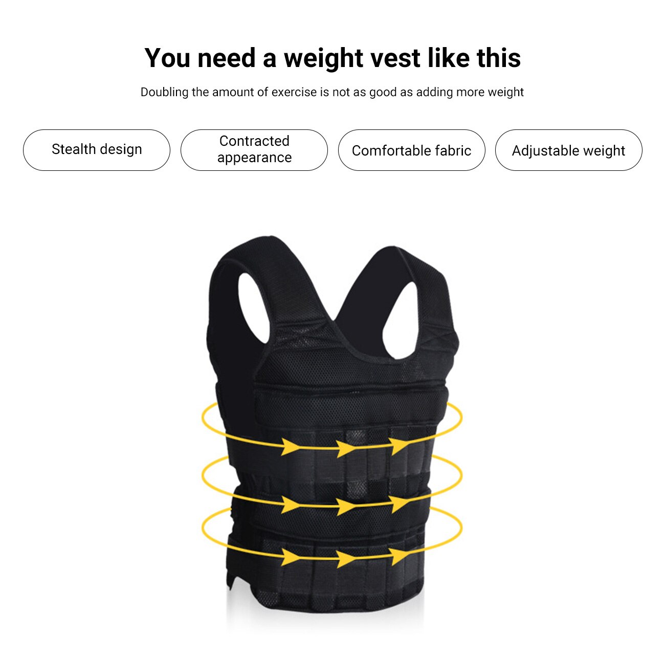 30KG Exercise Loading Weight Vest For Boxing Weight Training Workout Fitness Running Weighted Vest Adjustable Fitness Equipment