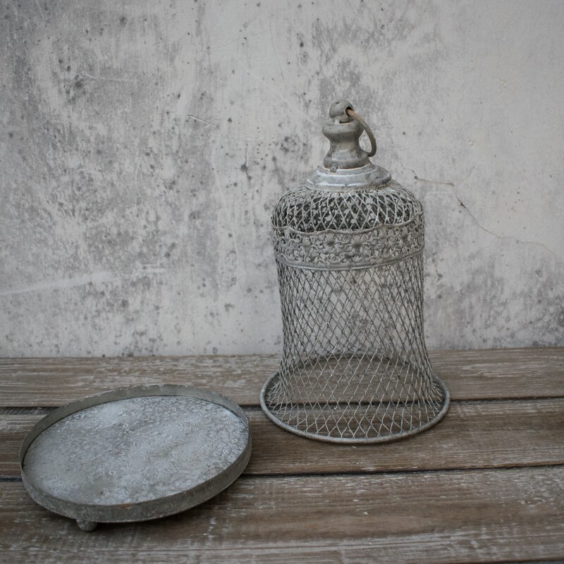 small handcrafted rustic retro decorative bird cage wire mesh