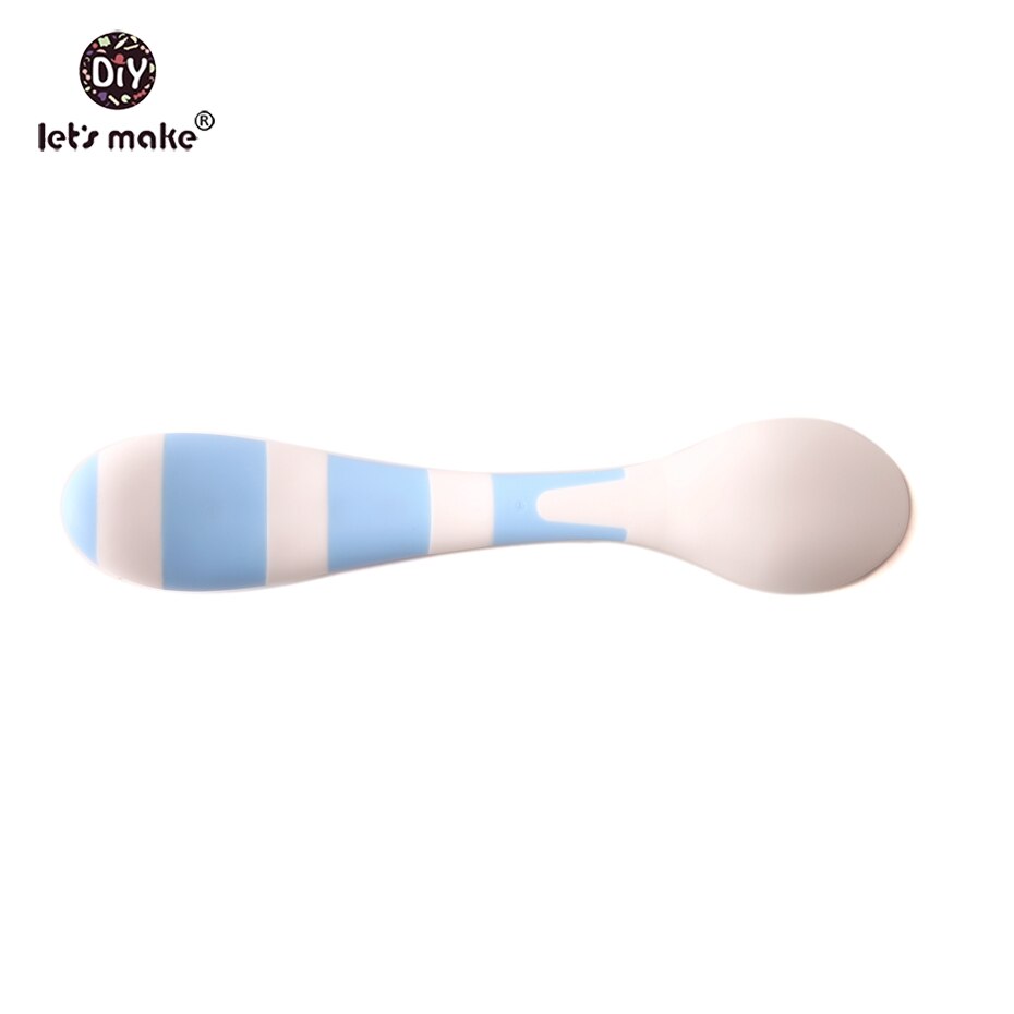 Låt oss göra babyskedar som matar rätter bestick för barn bestick bestick färre sked plast med låda babyredskap