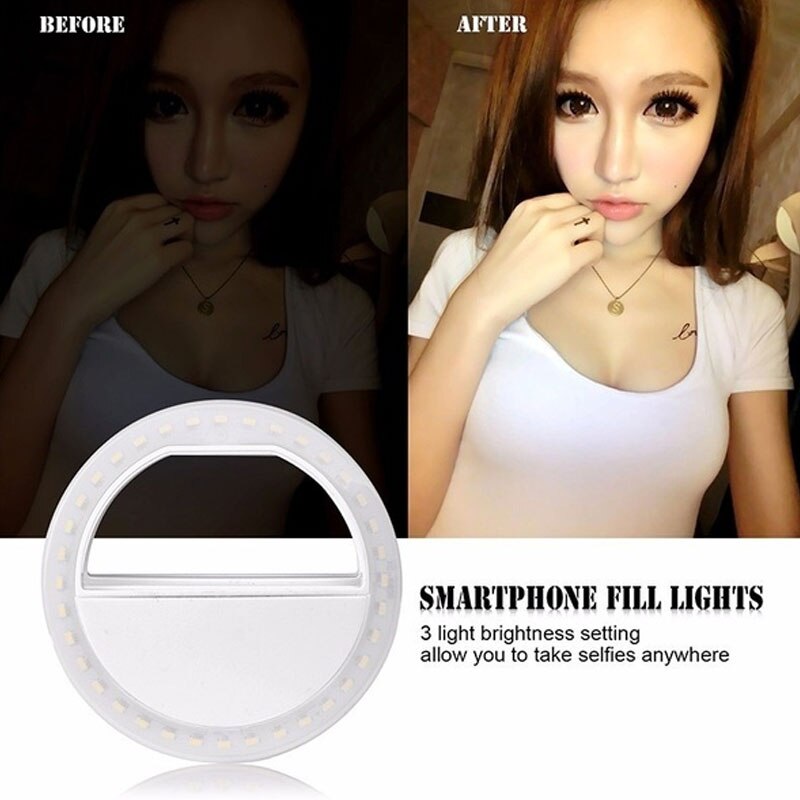 Lampe LED pour téléphone Portable, Selfie, anneau lumineux, Clip, appareil photo, photographie, projecteur vidéo, objectif pour Smartphone