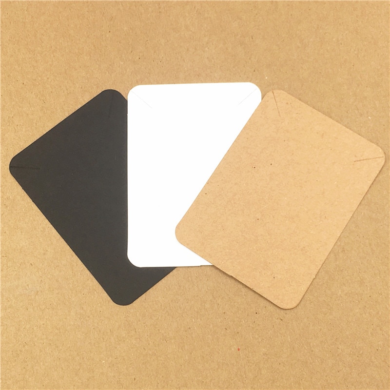 50 stuks Klassieke Blank Handgemaakte Kraft Papier Karton Ketting Kaart voor Sieraden Displays en Verpakking Kaarten Multi-color 7.8x5.6 cm