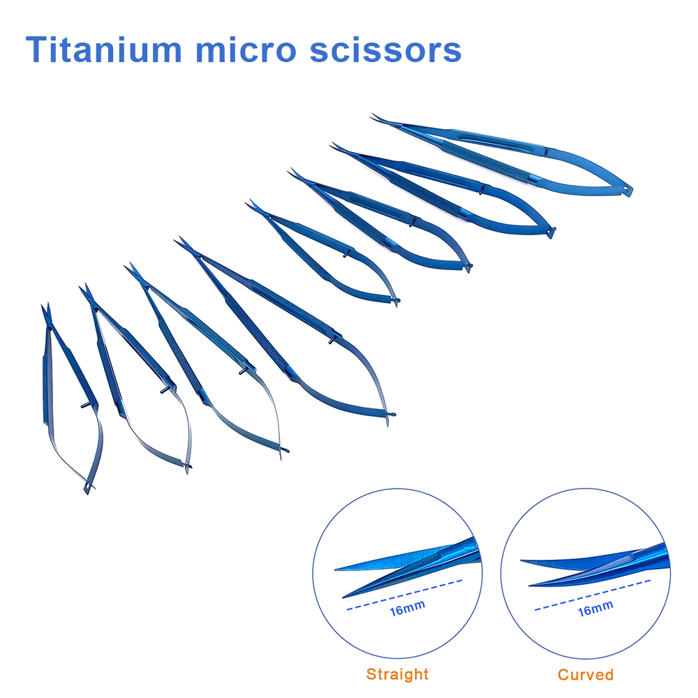 Ciseaux de Microscope ophtalmique, ciseaux cornéens en titane, outils à double paupière, ciseaux de chirurgie ophtalmique, Instruments