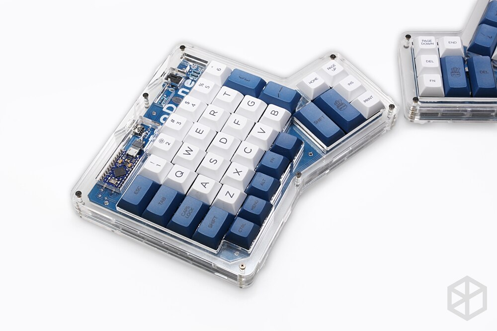Dsa ergodox-teclas pbt para teclados mecánicos personalizados, teclas ergonómicas para teclados Infinity ErgoDox, color blanco y azul
