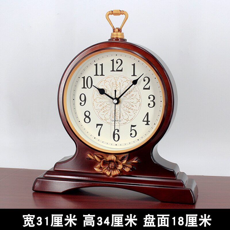 Large Desk Clock Silent Watch Retro Living Room Antique Table Clock Bedroom Decorative Items for Home Unique 50: Style 5