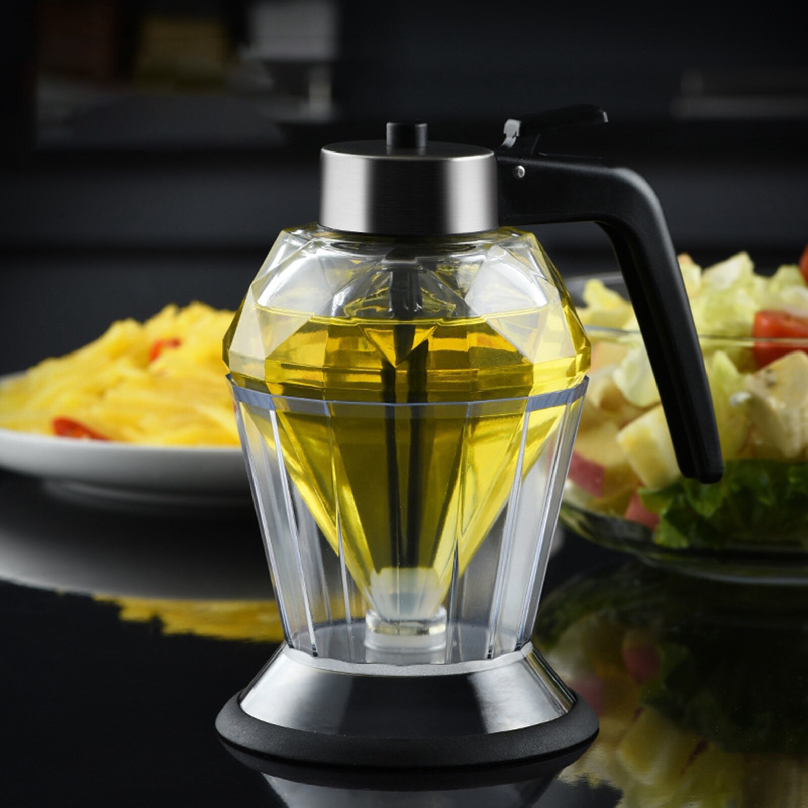 Bouteille de distributeur d'huile d'olive pour la cuisine, verre de vinaigre étanche, bec anti-goutte en acier inoxydable