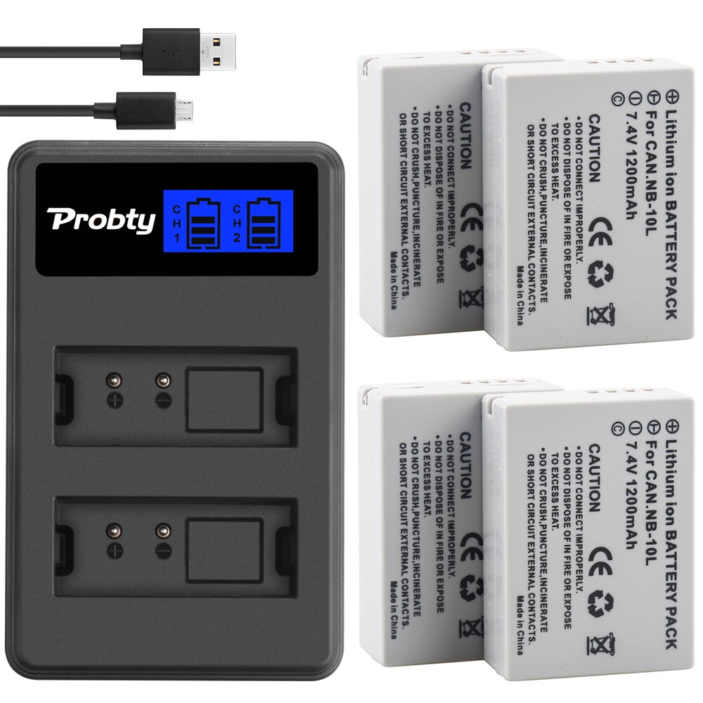 NB-10L Vervangende Batterij en USB Dual Charger voor Canon SX40 HS SX40HS SX50 PowerShot SX40 HS SX50 HS SX60 HS