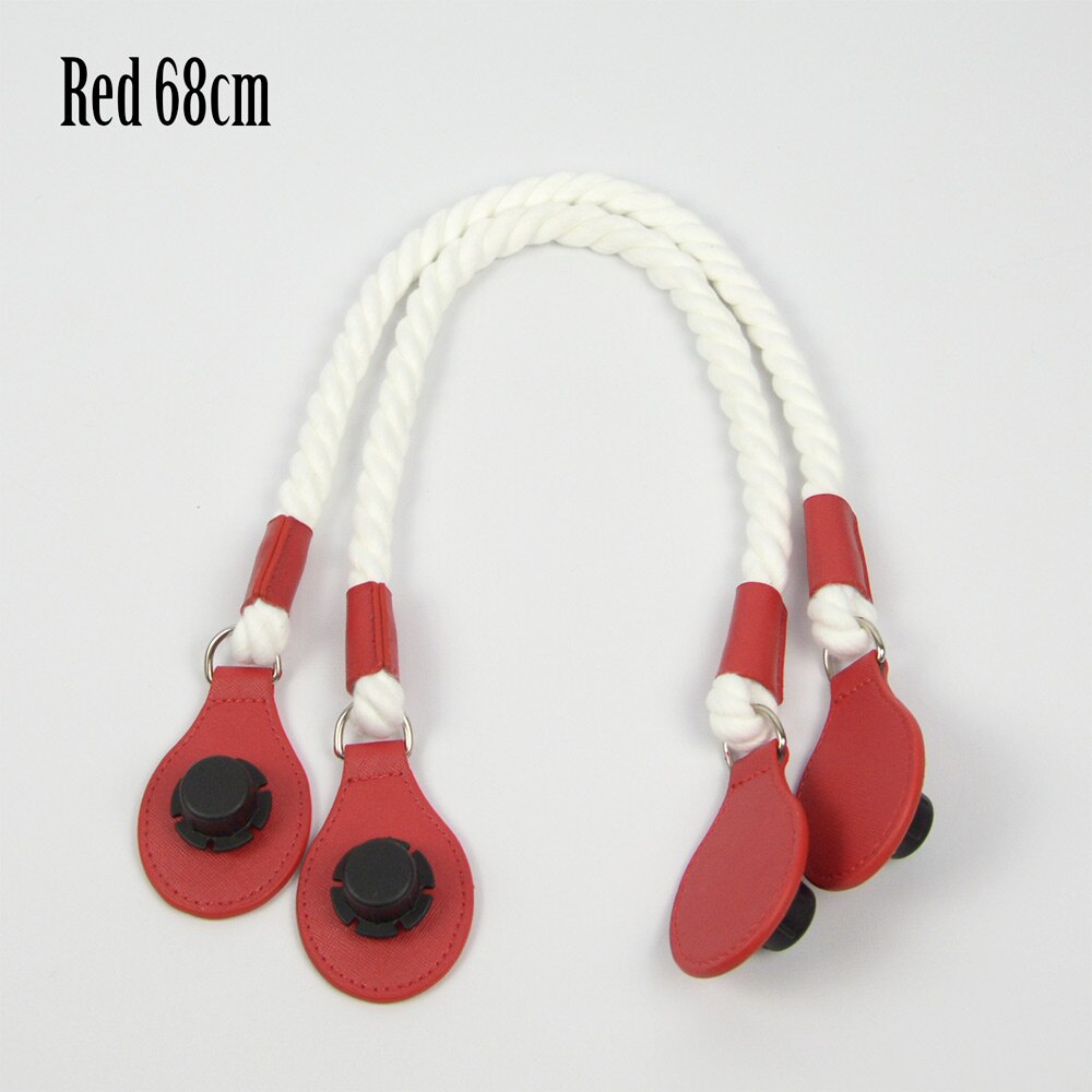 1 paar lange korte zachte witte henneptouw handgrepen met druppels voor o bag obag dames handtas klassieke mini chique stad stedelijke tas: Rood lang