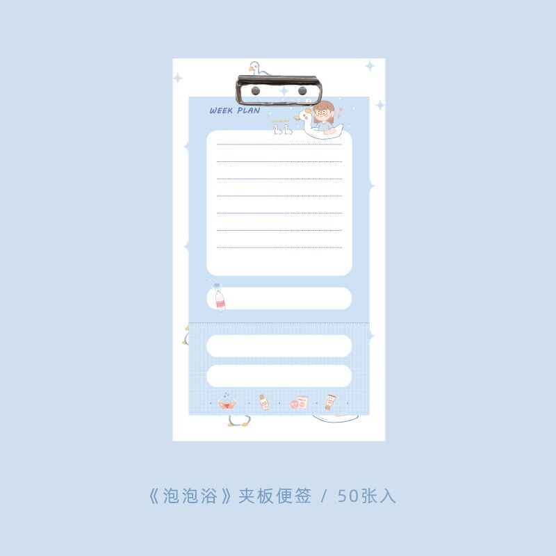 Mini Board Clip Note Clipboard 50pcs Memo Paper Pads Loose-leaf Notebook Writing Notepad Folder School Office Supplies: 09