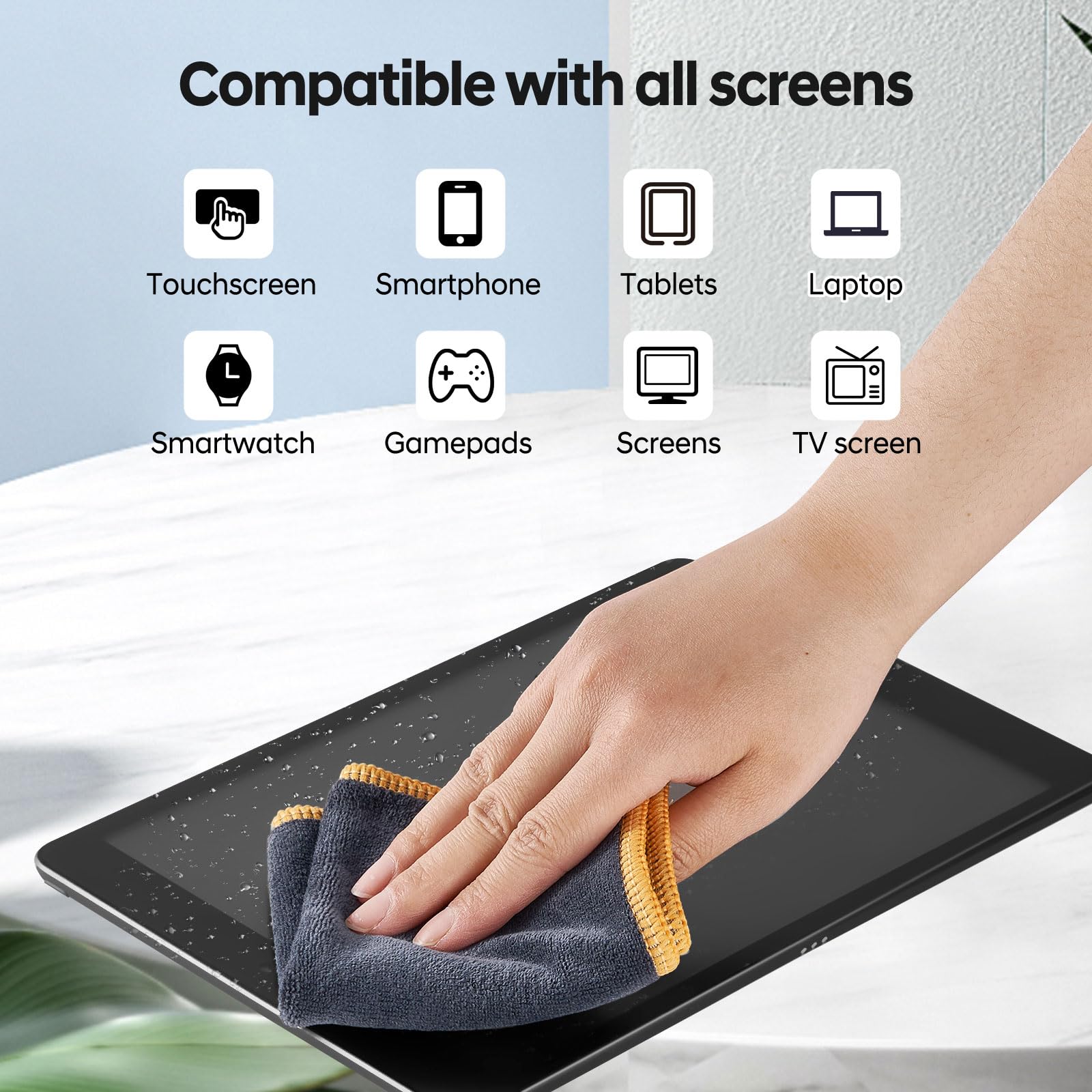 Kit de spray limpiador de pantalla: spray limpiador de vidrio y paño de limpieza de microfibra, adecuado para una variedad de vidrios, gafas y lentes de cámara