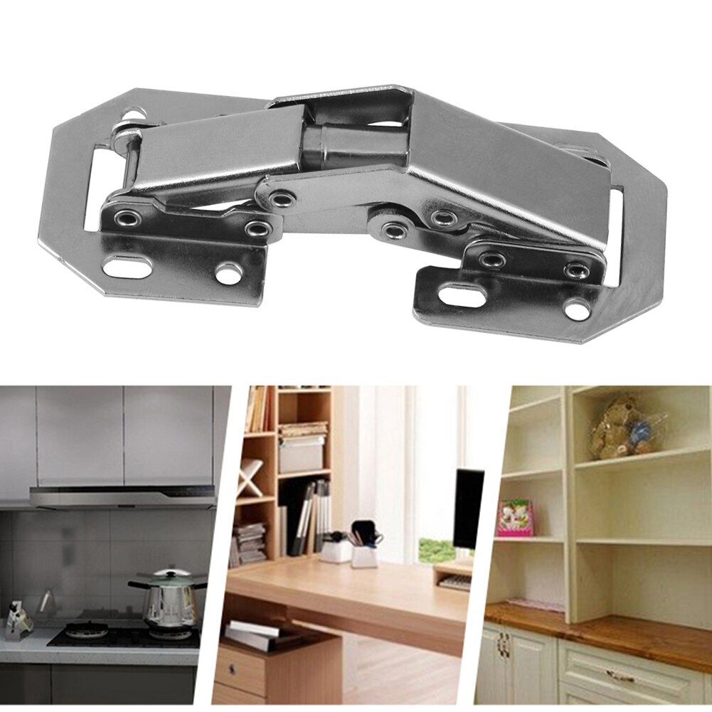 4 inch Cabinet Hinge 90 Degree No-Drilling Hole Cupboard Closet Door Buffer Hinges Soft Close with Screws Furniture Hardware