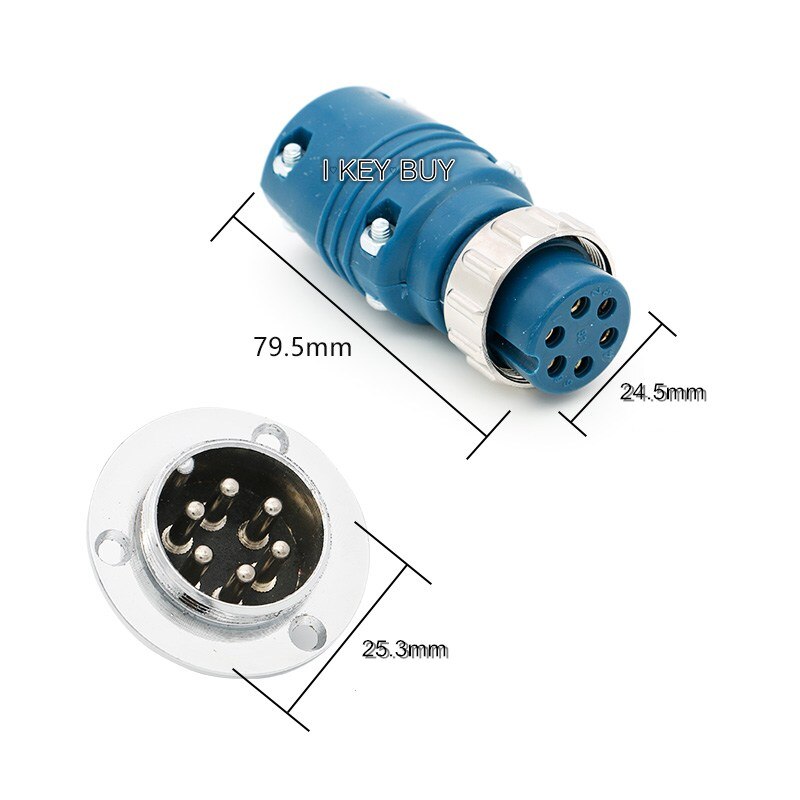Six Core Aviation Plug Socket Carbon Dioxide Gas Shielded Welding Machine Control Line Cable Wire Feeder 6 Core Connector