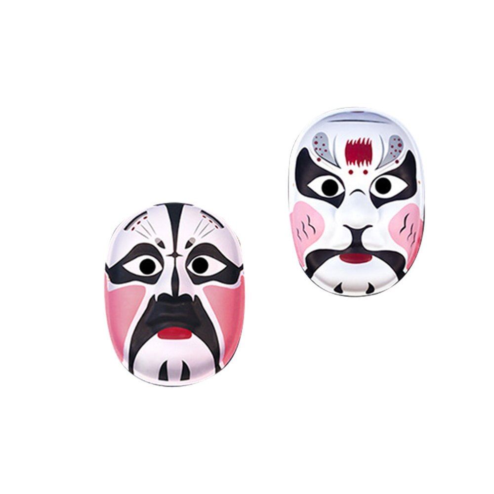 2 Pcs Masker Milieuvriendelijke Pulp Peking Opera Patroon Masker Chinese Cultuur Figuur Patroon Gezicht Cover Voor Kinderen Volwassenen Fe