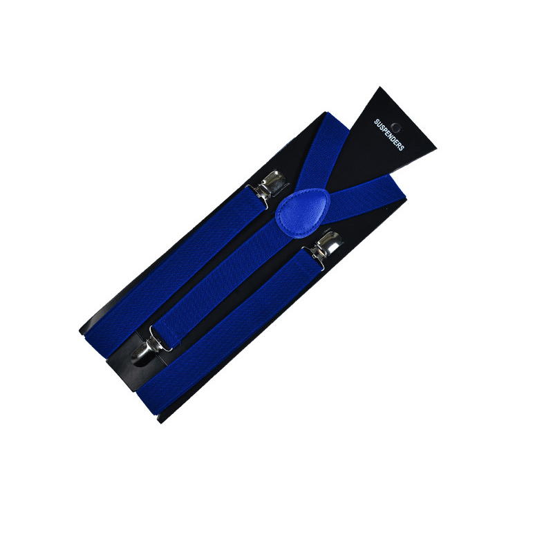 Bretelle regolabili per camicie pantaloni Jeans bretelle a Clip elastico tinta unita y-back sospensione Slim uomo adulto bretelle Unisex: Blu profondo