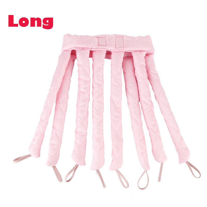 Bigoudi pieuvre pour cheveux, bande de cheveux, pas de chaleur, éponge de sommeil, fer à friser, boucles sans chaleur, produits de beauté, accessoires: long hair pink