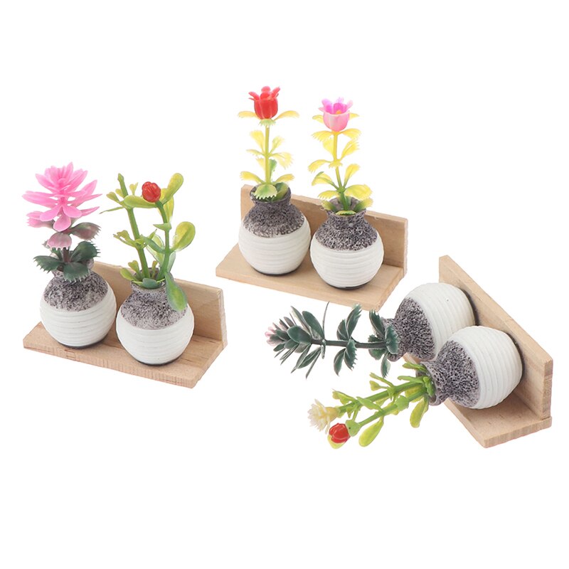 1:12 Dollhouse Miniature Wall Hanging Vase Plant Plant Pot Wall Hanging Decoration Furniture Toys