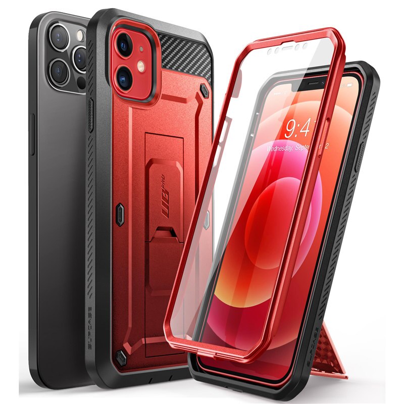 Supcase Voor Iphone 12 Case 12 Pro Case 6.1 &quot;) ub Pro Full-Body Robuuste Holster Cover Met Ingebouwde Screen Protector &amp; Kickstand: Ruddy