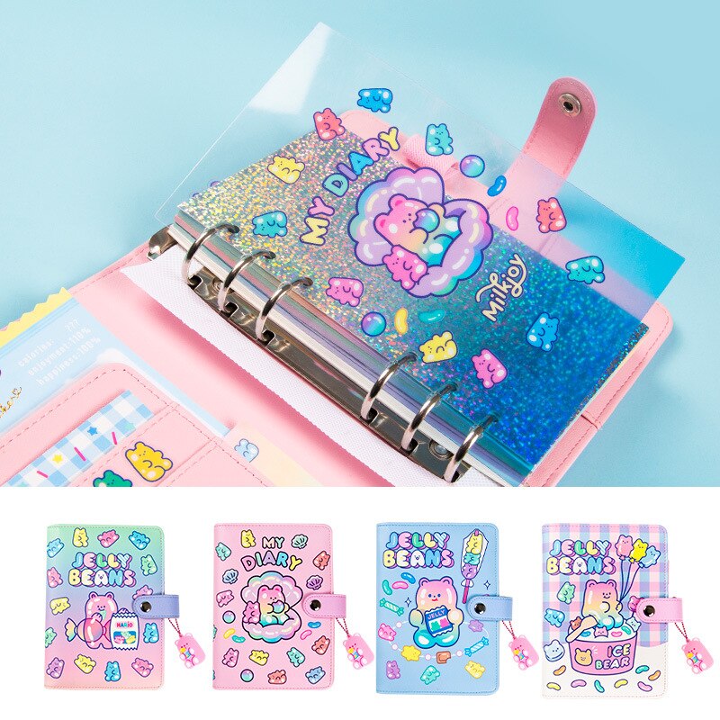 Lucky Jelly Bear Colorful Cute Diary A6 Spiral Notebook 160P