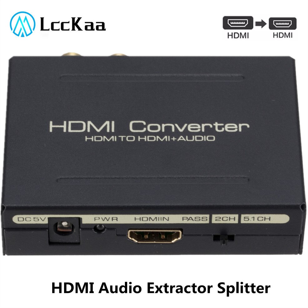 Lcckaa Hdmi-Compatibel Audio Extractor 5.1ch 2.0ch Stereo Extractor Converter Optische Toslink Spdif + L/R Audio Splitter adapter