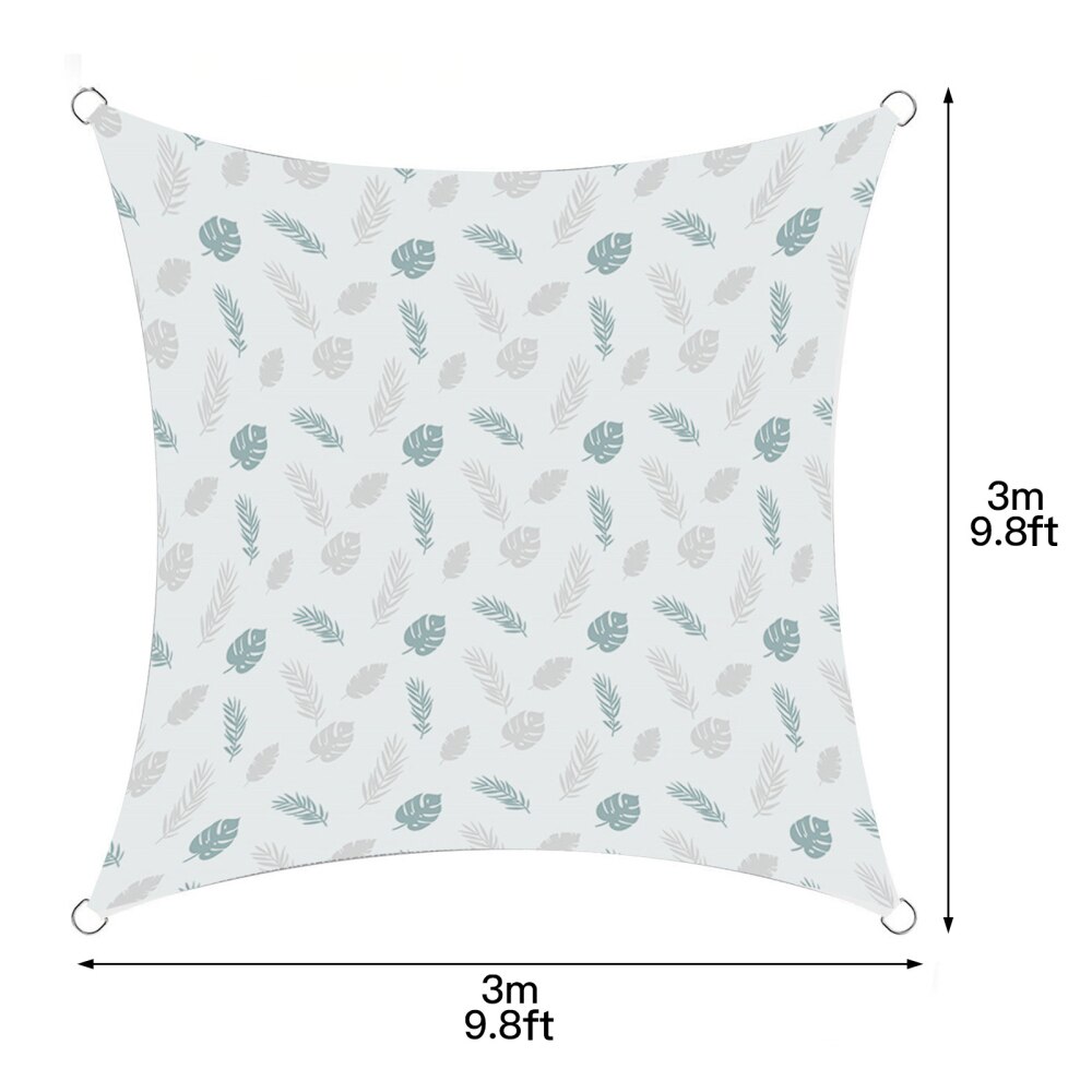 Rainproof Cloth Sunshade Sail Canopy Set Square Outdoor 98% UV Courtyard Shading Rate Of 90% 2*2 M Printing Protection Awning