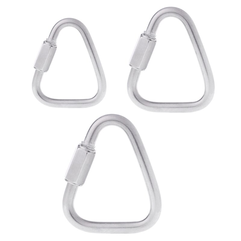 Mousqueton Triangle à vis en acier inoxydable 304, mousqueton de sécurité,