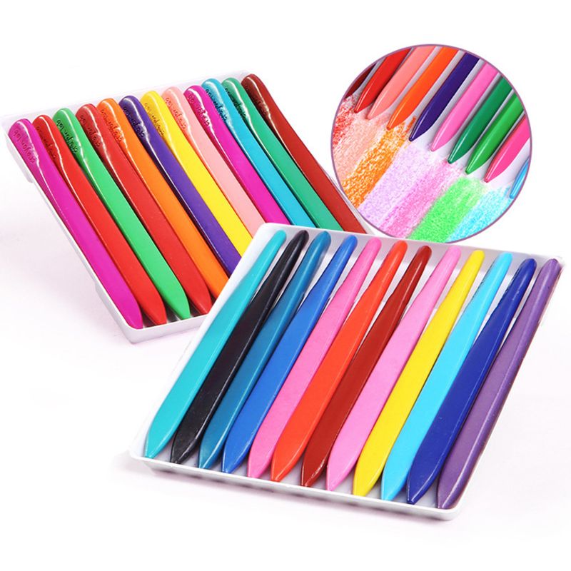 Caja de ceras de colores para niños pequeños, lápiz triangular de cera no tóxica, herramienta de educación temprana, 24 unids/caja