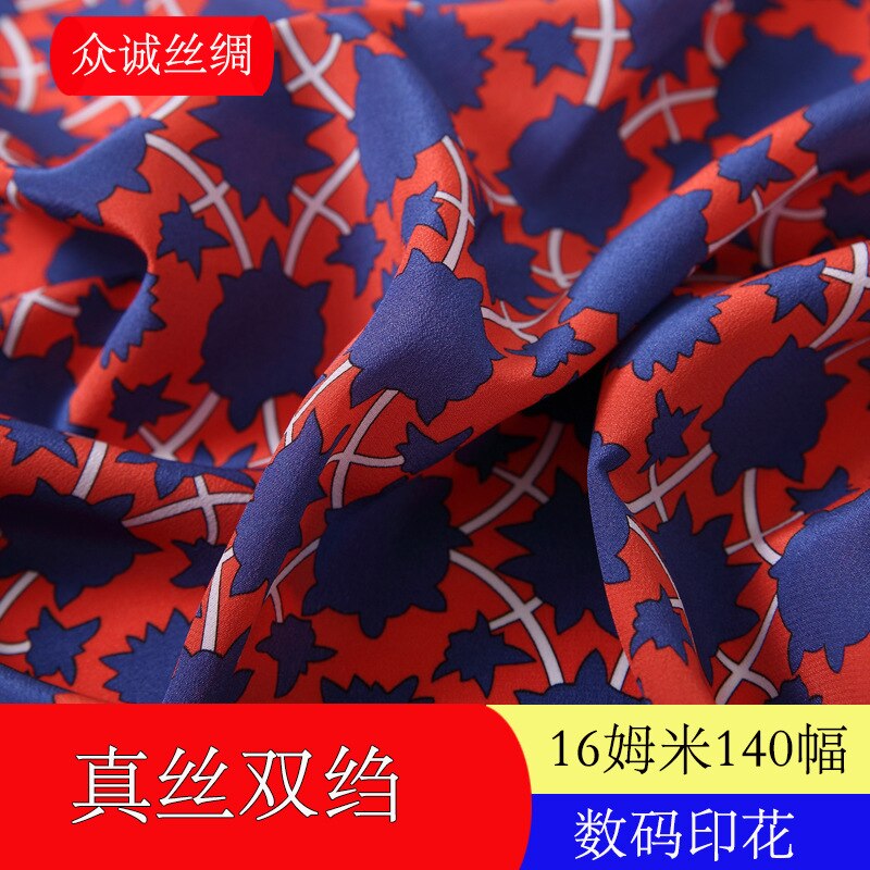 Digitaal printen zijde crêpe de Chine 100% zijde zijde jurk T-shirt stof mode ademend comfort