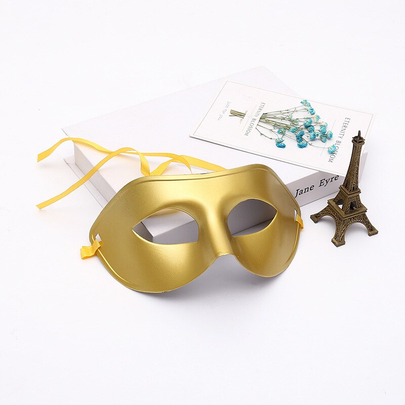 1pc maske 4 stiler fest kort ansiktsmaske halloween fest karneval justerbar stroppmaske for menn og kvinner: Gull