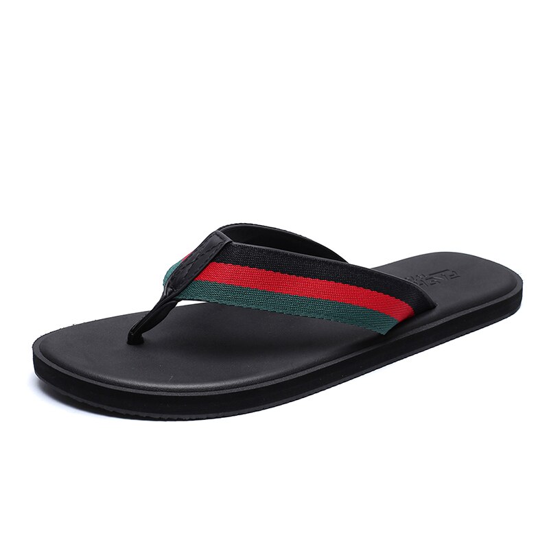 Strand Schoenen Mannen Zomer Strand Slippers Anti-Slip Platte Casual Slippers Man Indoor Slippers Douche Schoen: Red Green / 8