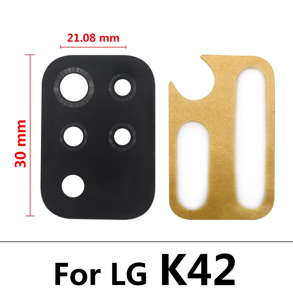 2Pcs Back Camera For LG K8 K41S K42 K51 k51S K61 K62 Plus Mobile Phone Housing Rear Camera Glass Lens Cover With Adhesive + Tool: K42