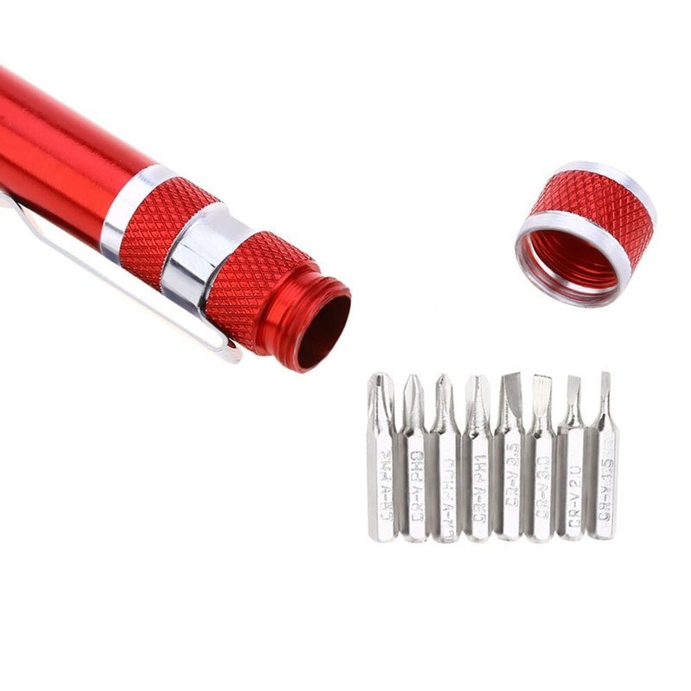 Multi-function Screwdriver Tool Pen Aluminum Alloy Screwdriver 8-in-1 Precision Set Convenient Repair Tools Multifunction Repair